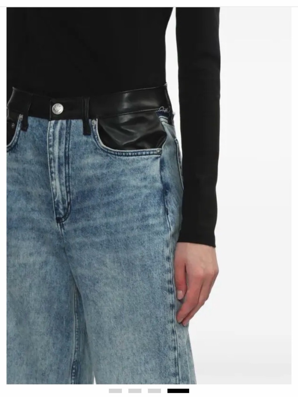 Rag & Bone Acid wash look w faux leather jeans Size 27